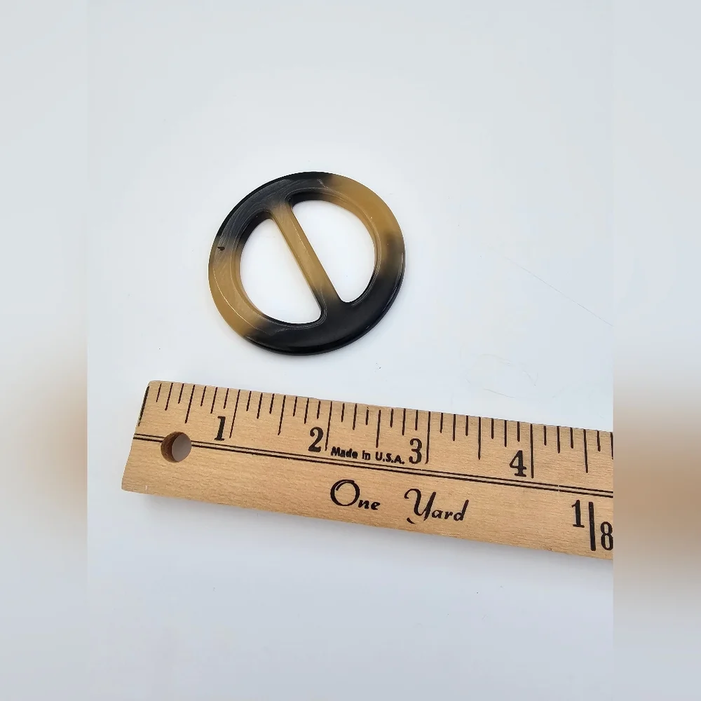 Vintage Mid-Century Circular Faux Horn Slide Buckle – 2